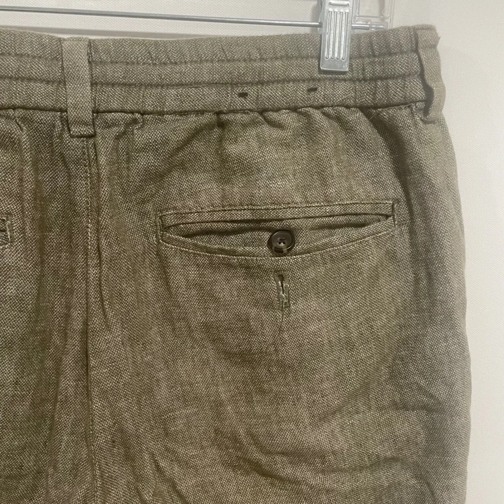 Banana Republic Mason Athletic Tapered Linen Cotton Pants Mens 31x30 Olive Brown